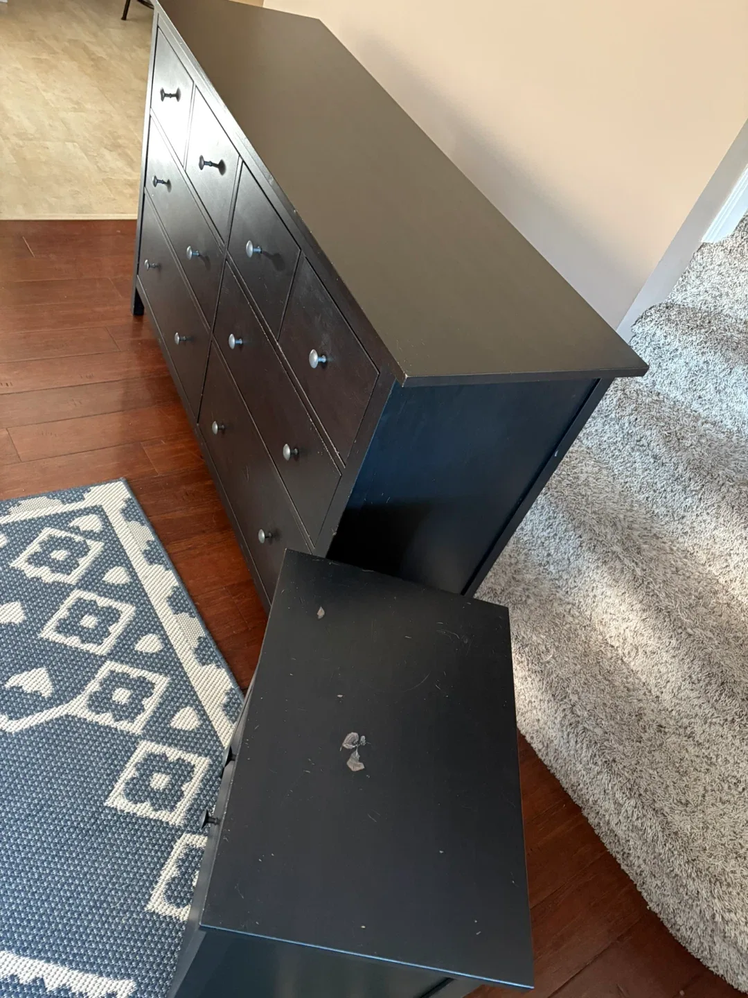 IKEA Hemnes Black Dresser & Nightstand Set image indicator(2)