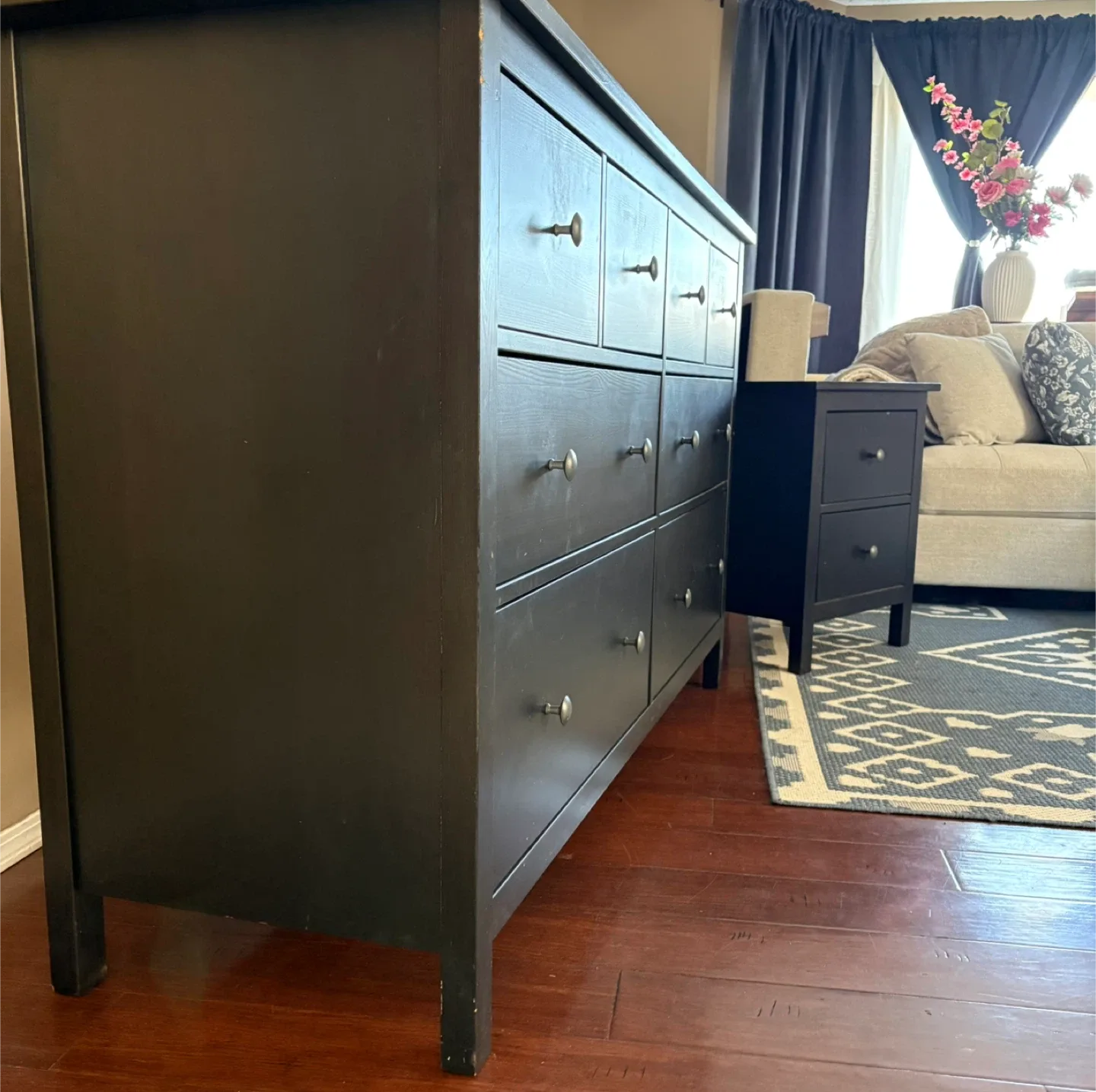 IKEA Hemnes Black Dresser & Nightstand Set image indicator(7)