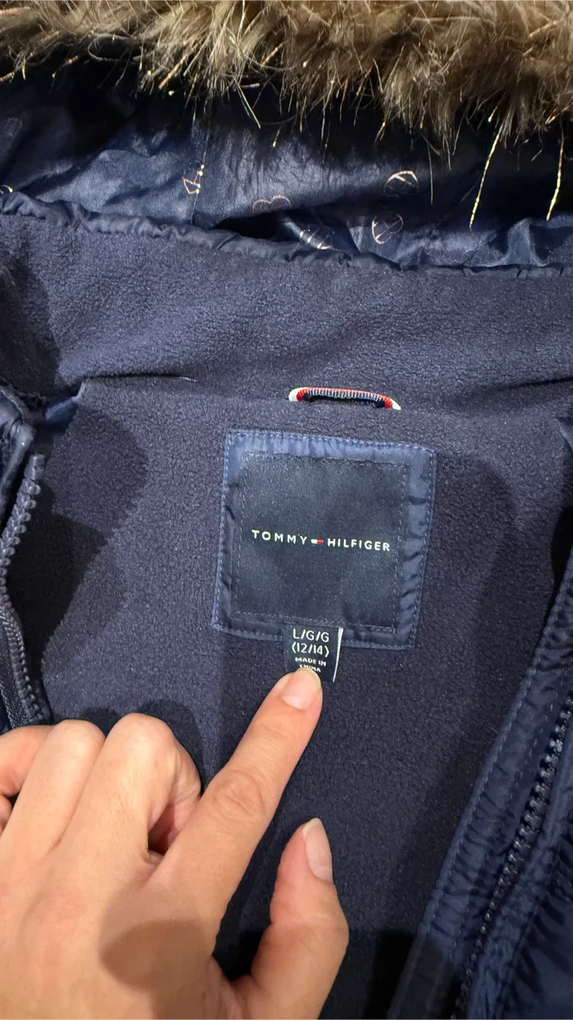 Tommy Hilfiger Girls' Puffer Coat - Size L (12/14) image indicator(5)