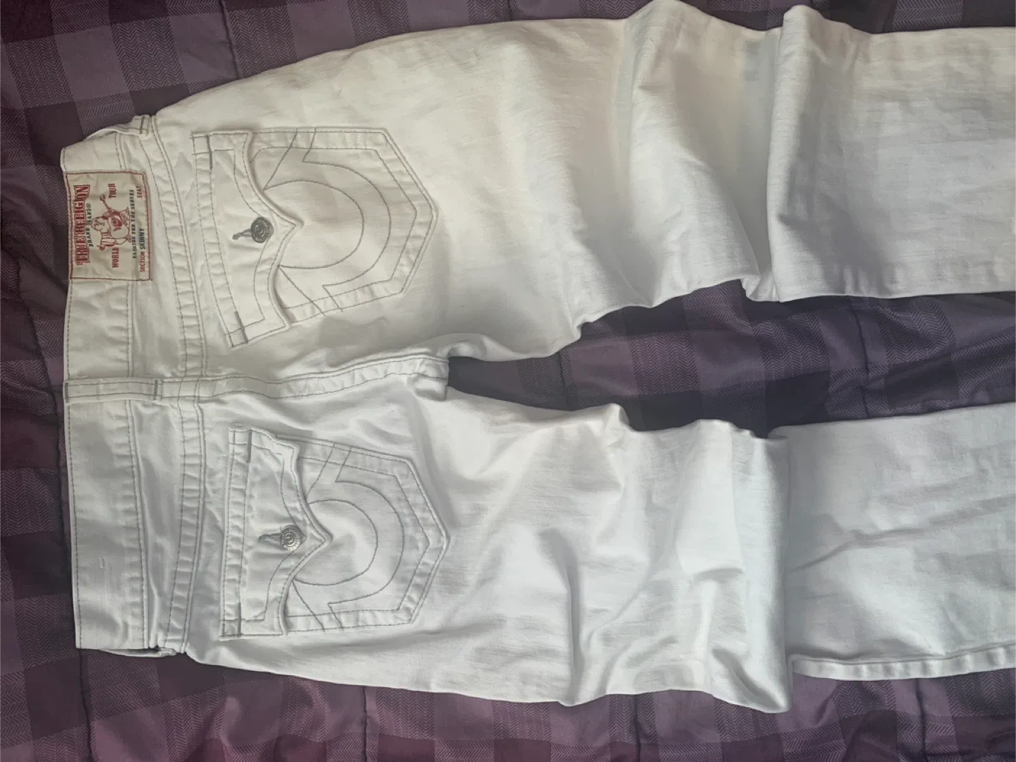 True Religion World Tour White Jeans