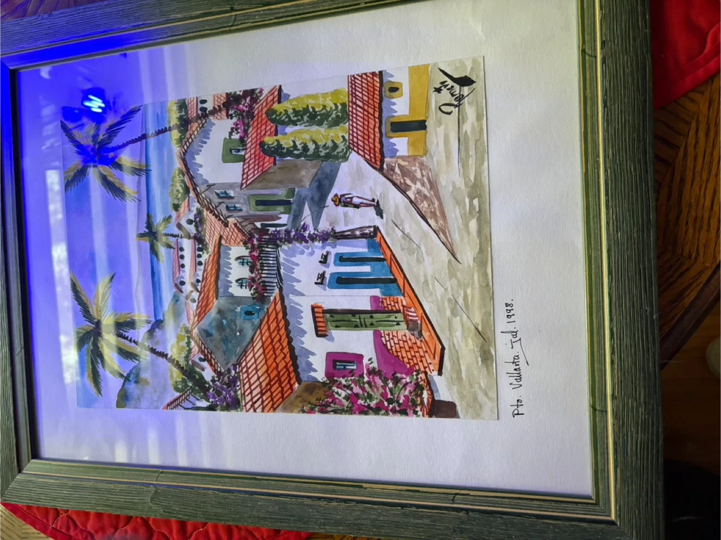 Beautiful hand painted Framed picture of puerto Vallarta image indicator(3)