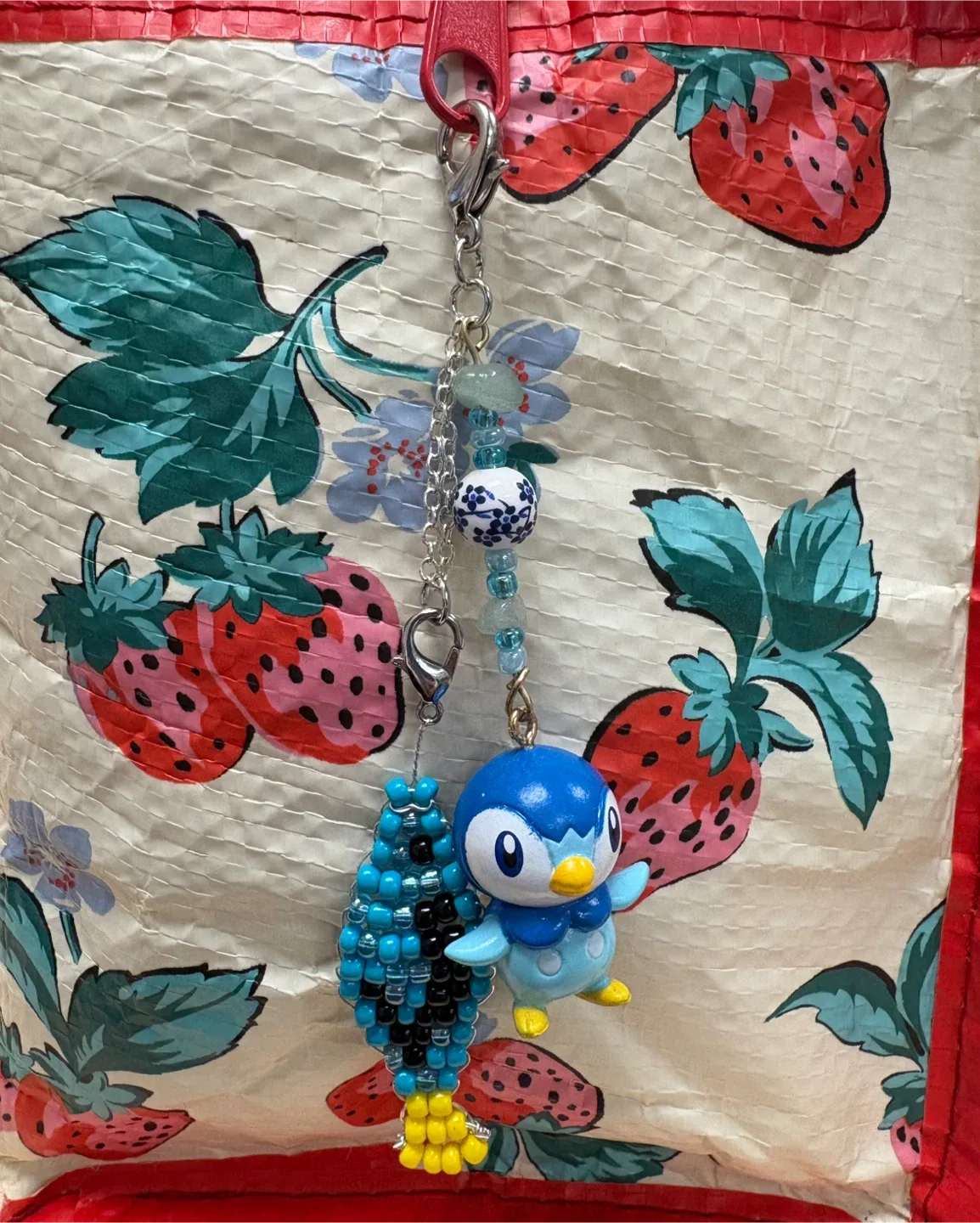 POKEMON *PIPLUP* Custom Handmade Bag Charm Keychain! image indicator(2)