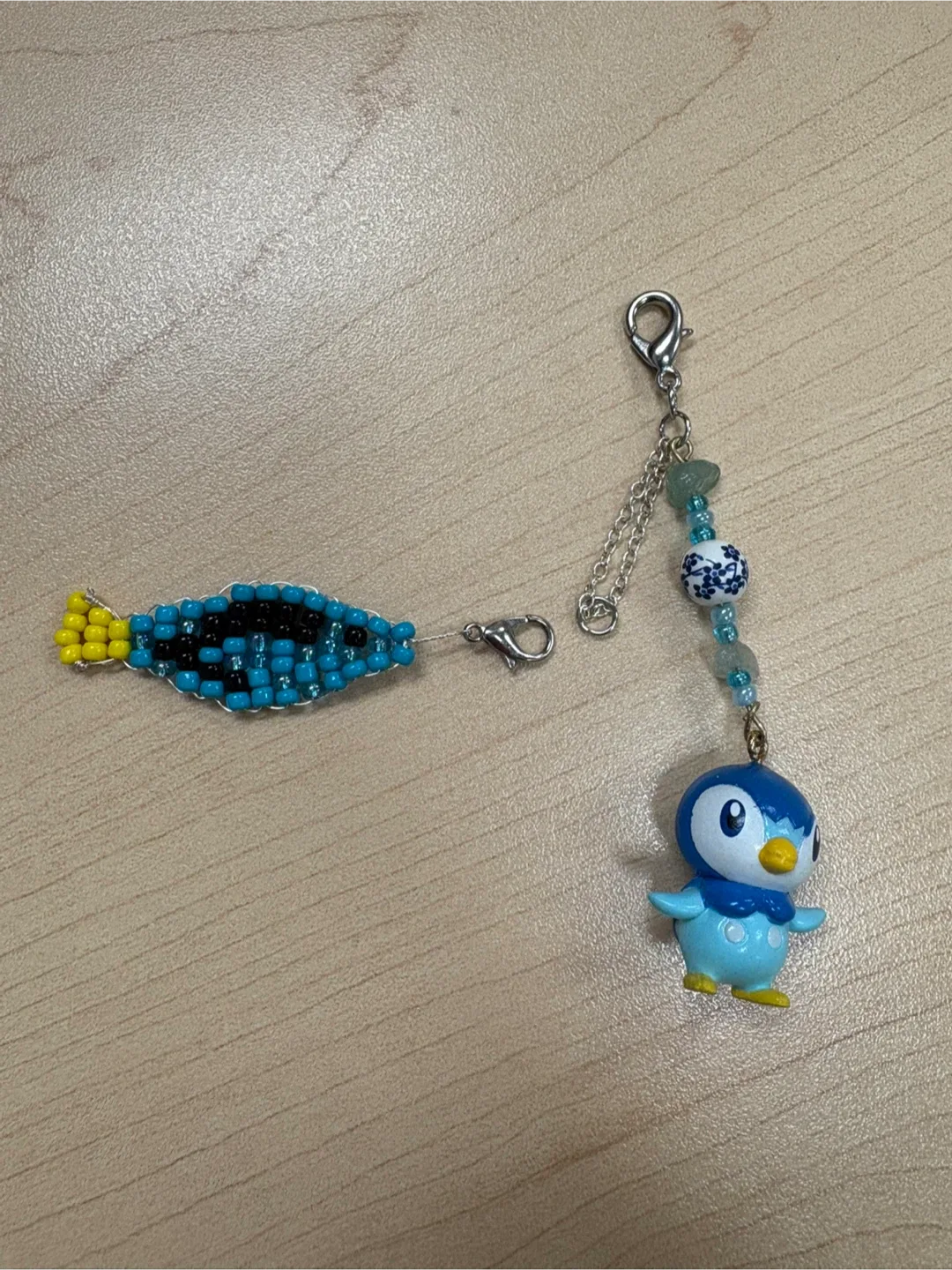 POKEMON *PIPLUP* Custom Handmade Bag Charm Keychain! image indicator(4)