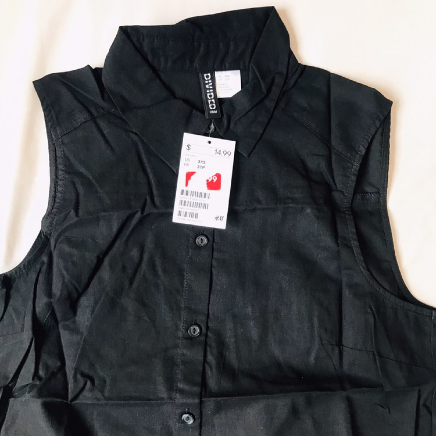 New H&M Divided Black Sleeveless Top - Size 3XS - photo 2