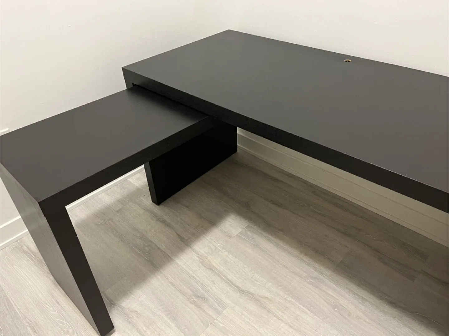 Ilea MALM Black pull out L-Shaped Desk image indicator(4)