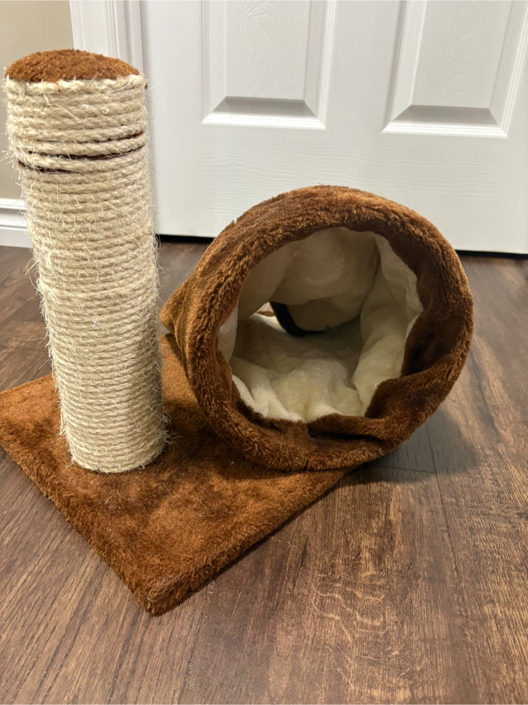 Brown Cat Tunnel & Scratching Post