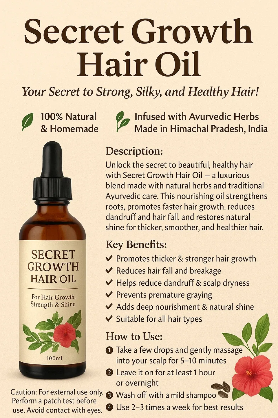 Secret Growth Hair Oil - 100% Natural & Homemade image indicator(2)