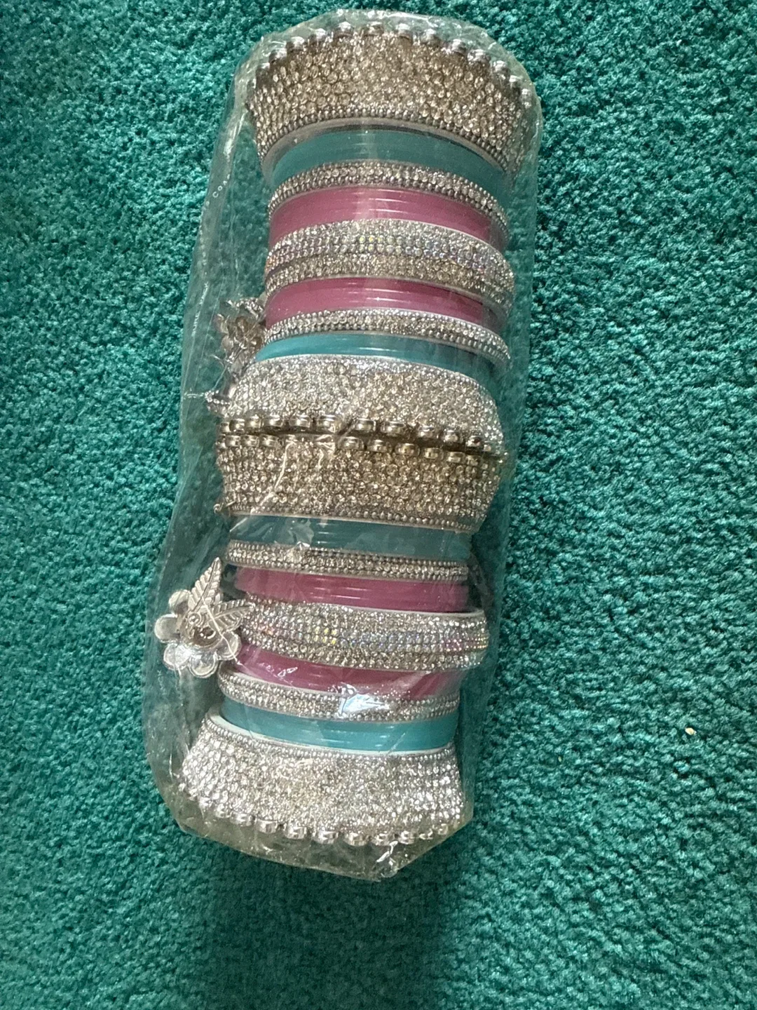 Bangles - Silver, Pink and Blue thumbnail