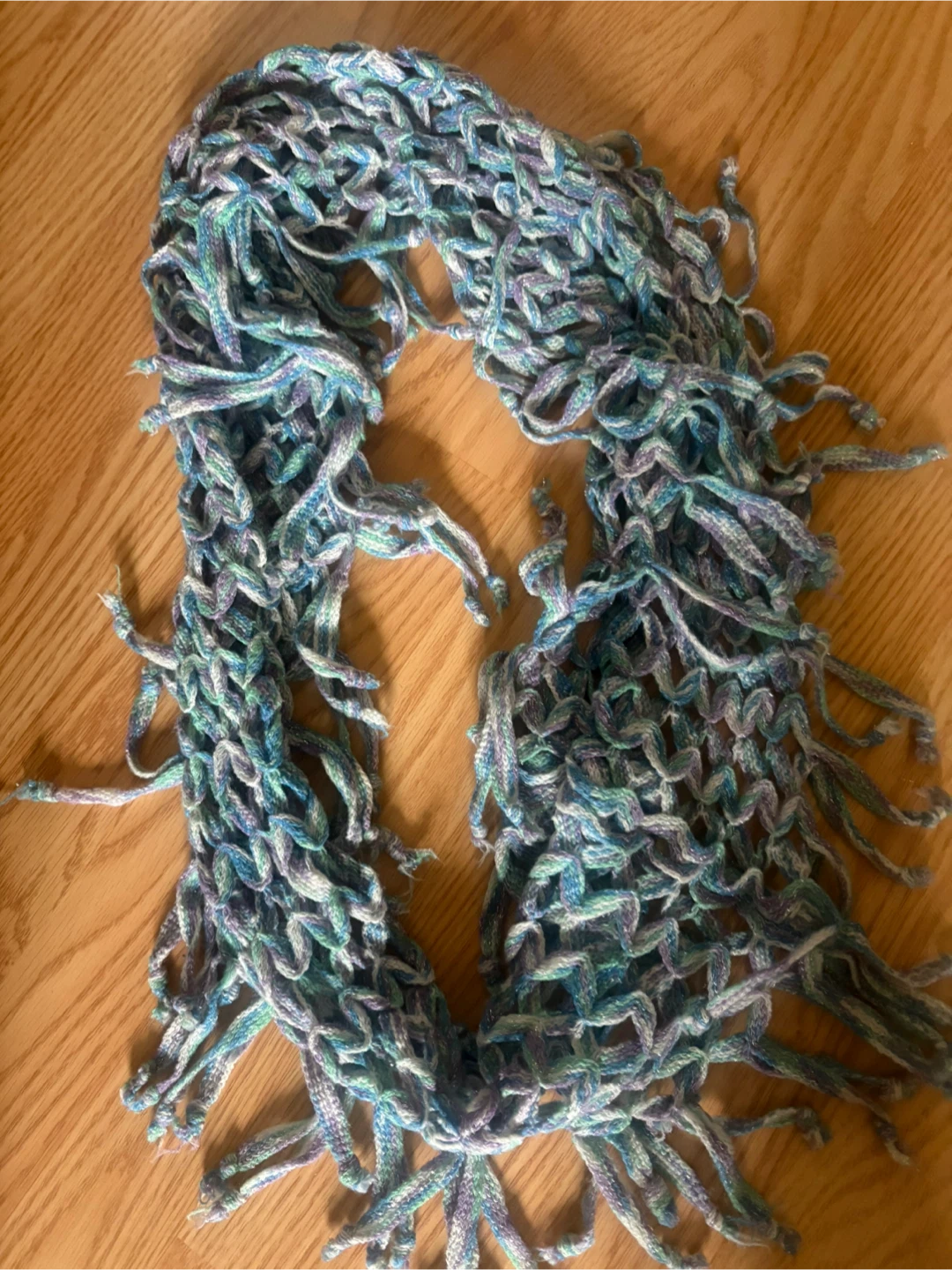 kids Blue & Purple Braided Scarf