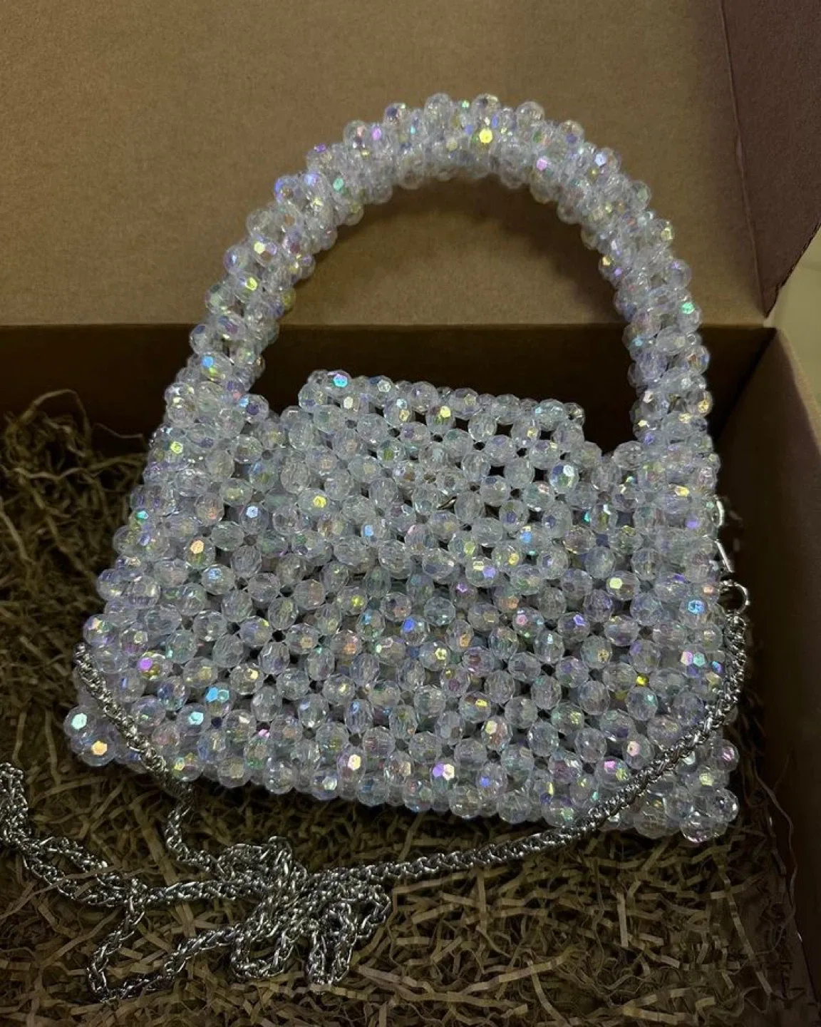 Handmade Crystal Beaded Purse image indicator(9)