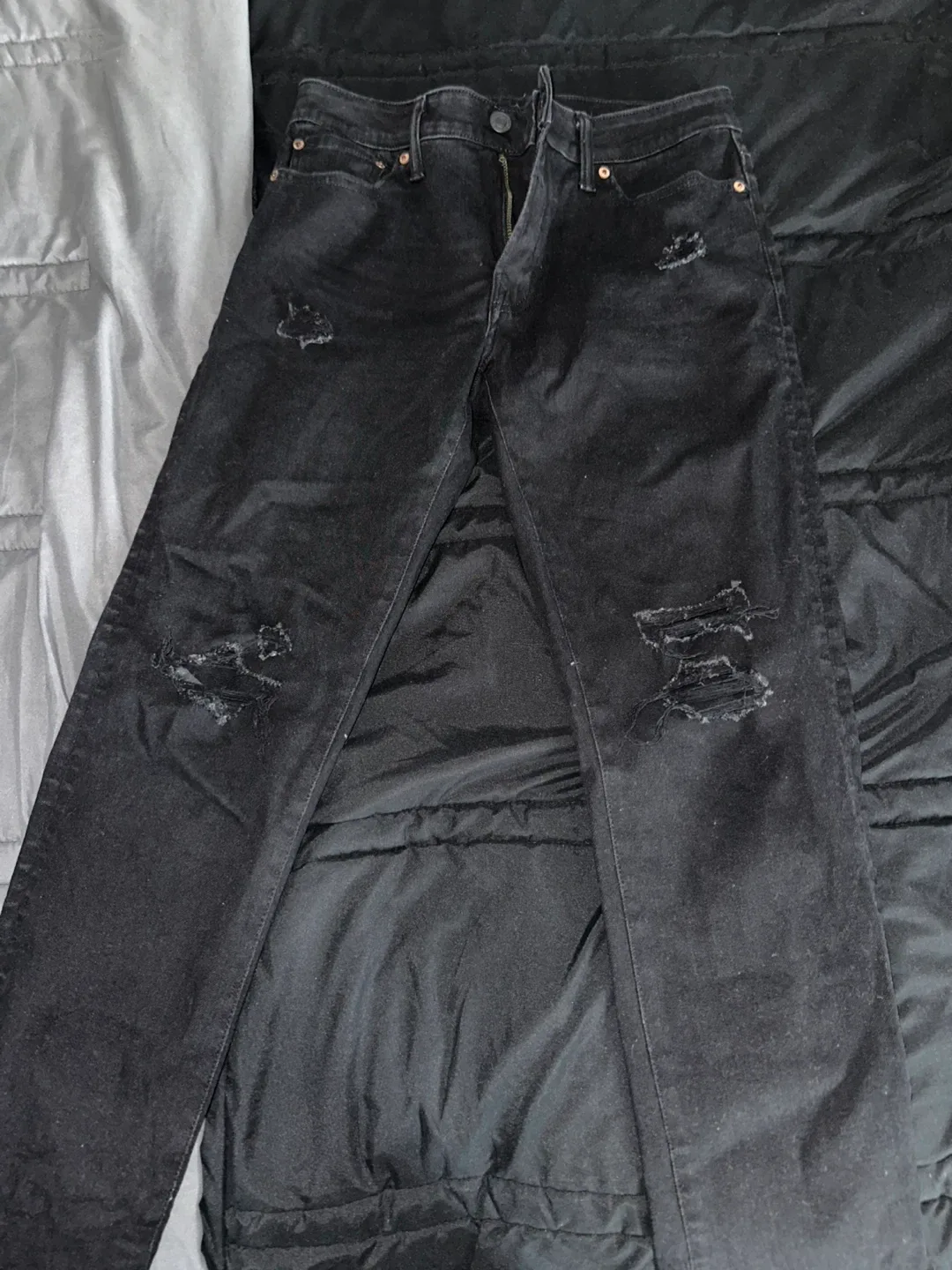 American Eagle Black Distressed Jeans - 30x30 thumbnail