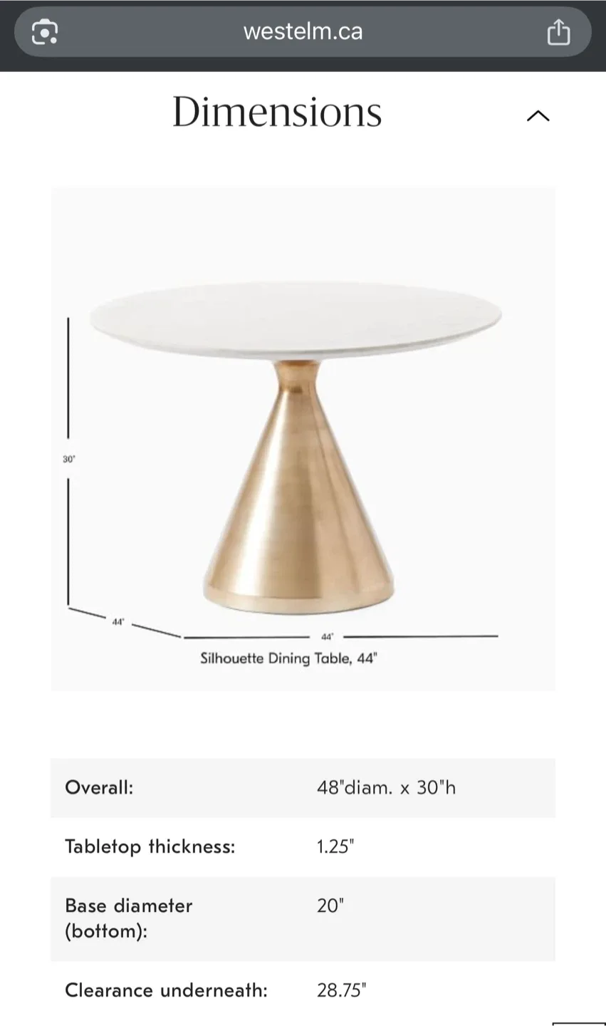 West Elm Silhouette Dining Table - Round image indicator(2)