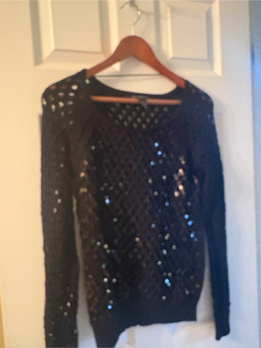 Womens black sparkly sweater size small