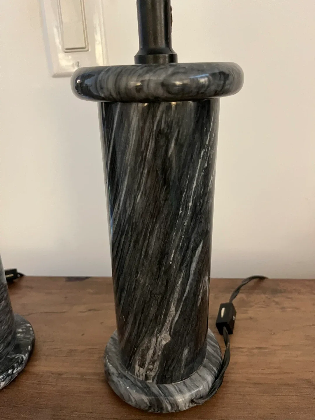 Pair of Pure Marble Table Lamps black and white  - Set of 2 image indicator(2)