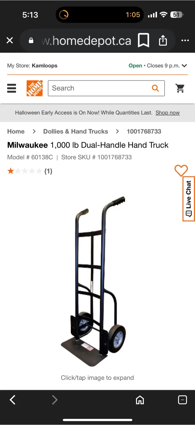 Milwaukee 1,000 lb Dual-Handle Hand Truck