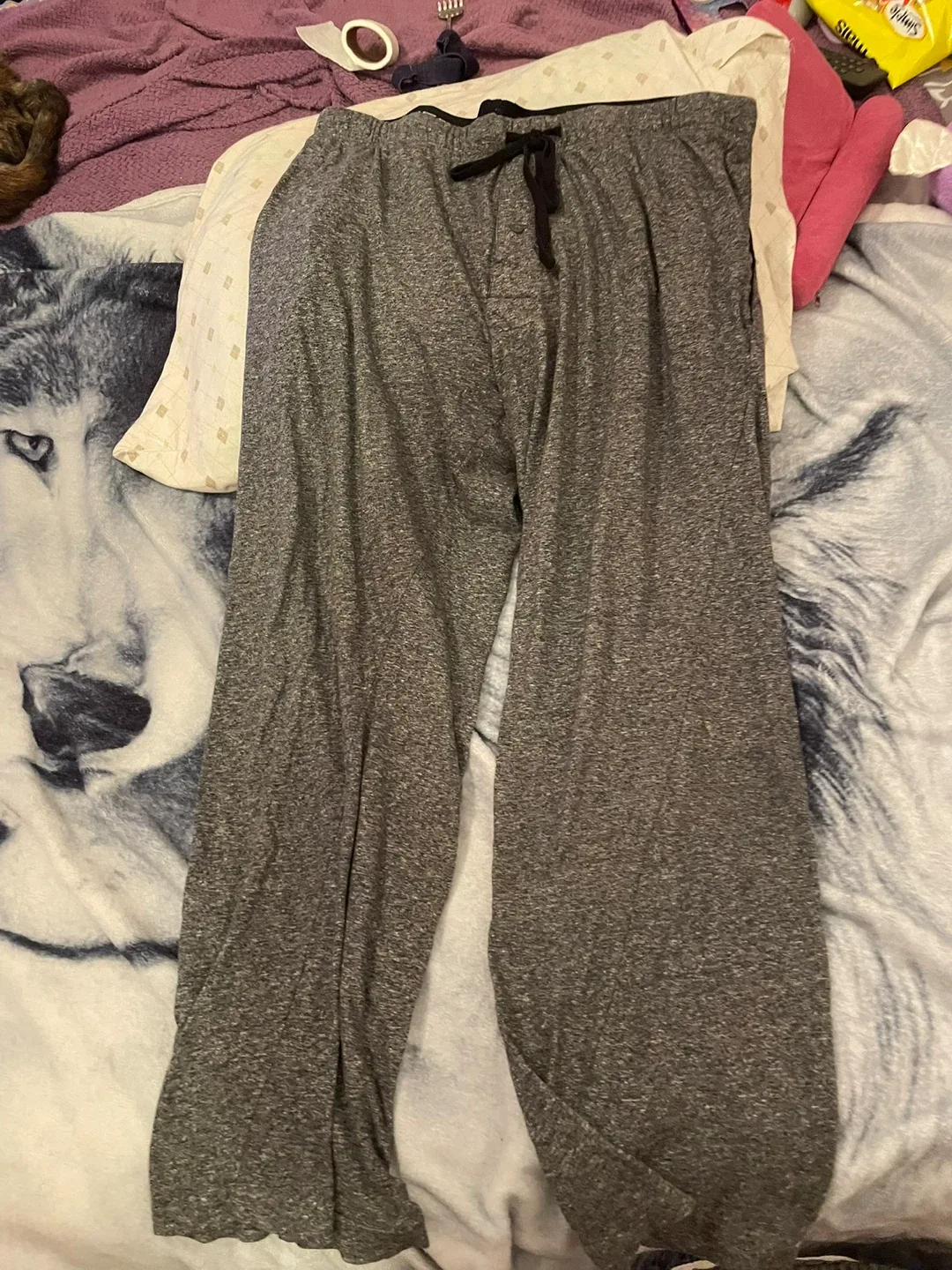 Hanes Men's Grey Pajama Pants - Size Grand image indicator(5)