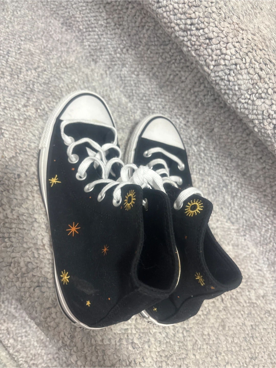 Converse High Top Sneakers - Black with Celestial Design - photo 2