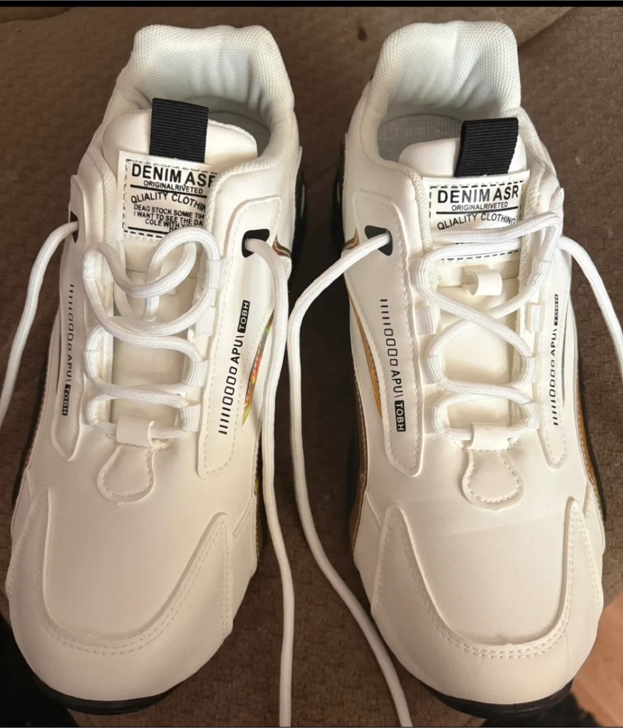 APU TOBH White gold  Black Sneakers size 12