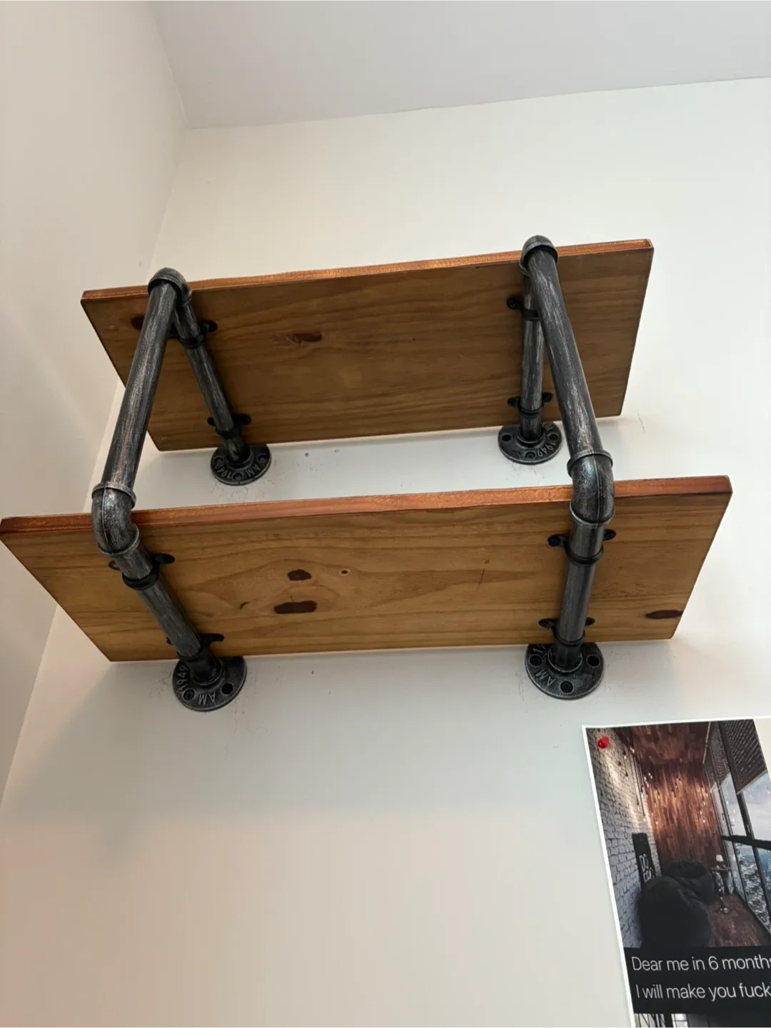 Industrial Style Pipe Shelf - Wood & Metal image indicator(3)