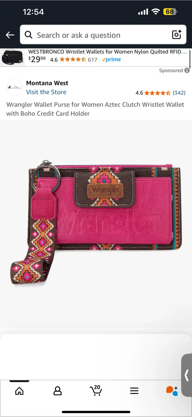 Wrangler Aztec Clutch Wristlet Wallet