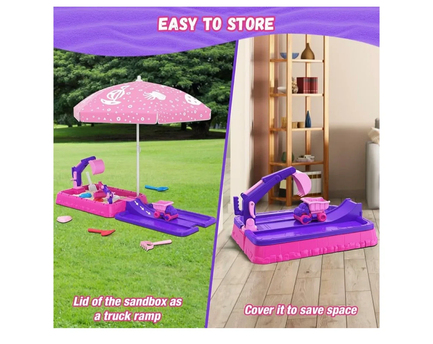 Kids' Sand and Water Table with Adjustable Umbrella image indicator(6)