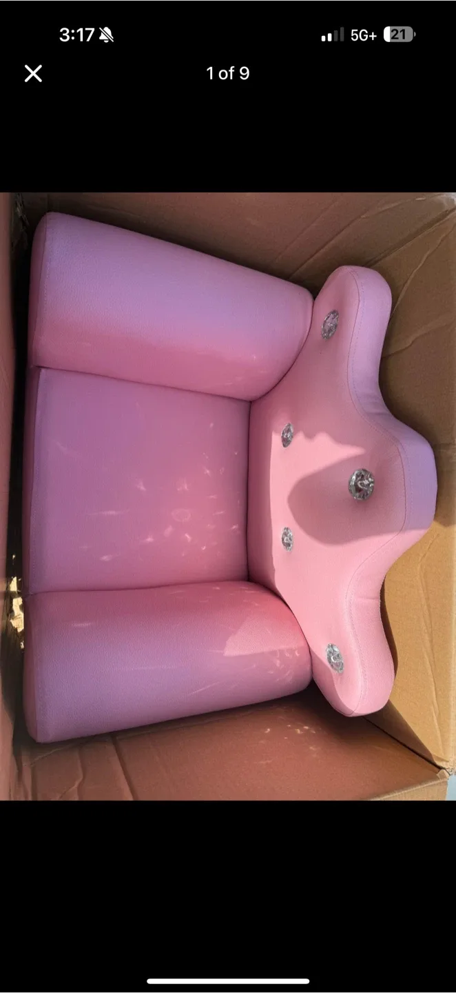 Melissa & Doug Child's Crown Armchair - Pink Faux Leather thumbnail