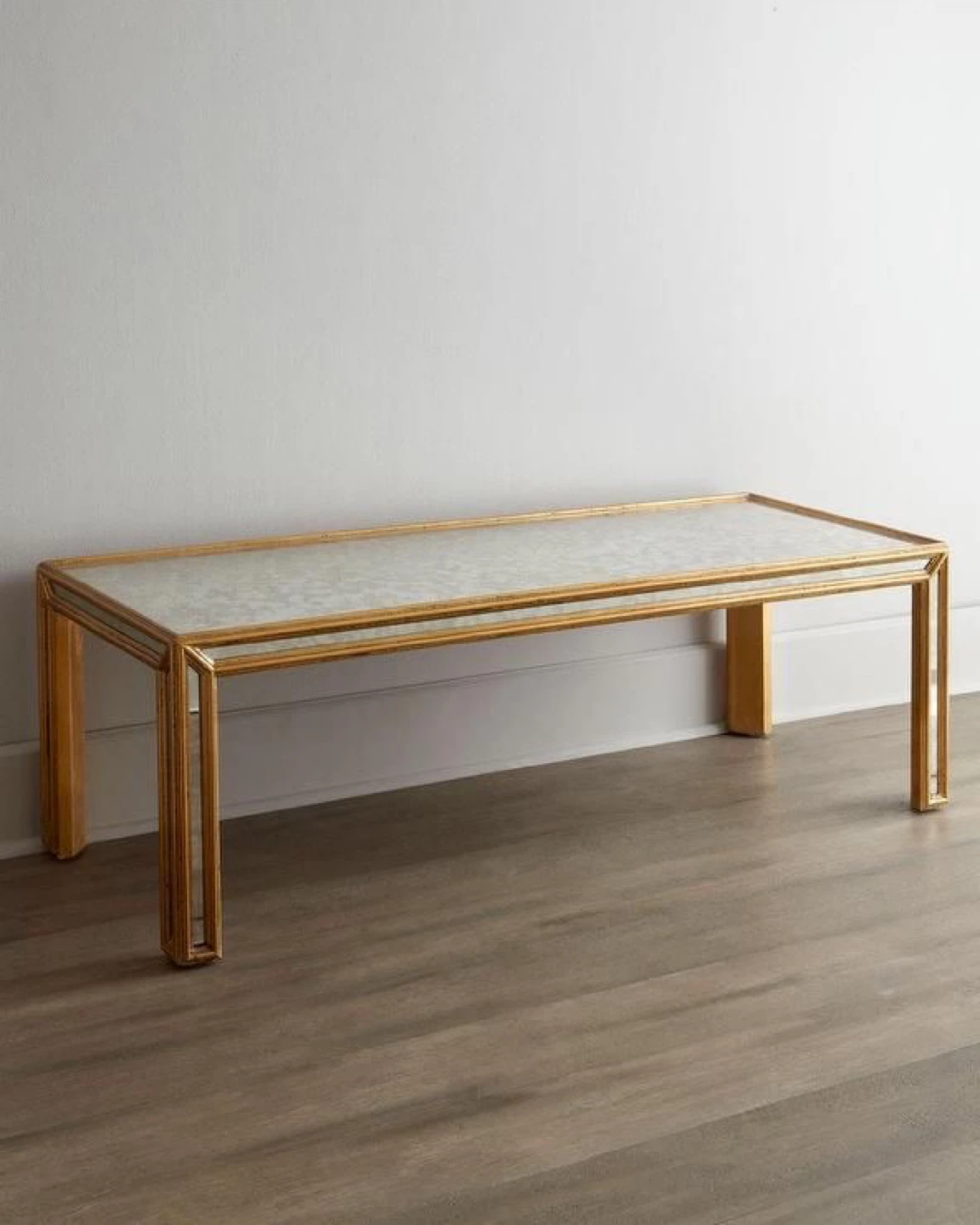Eglomise Mirror and Gilt Bernhardt Coffee Table