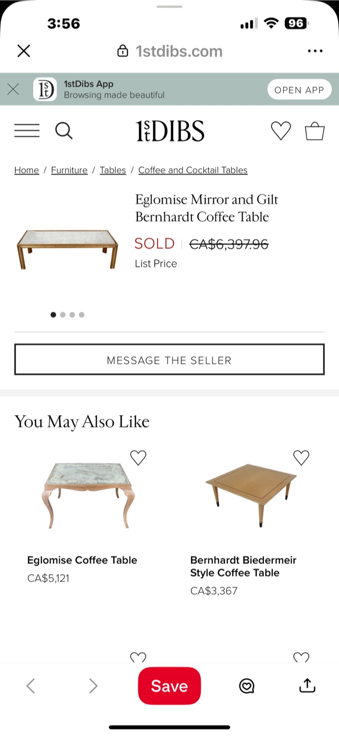 Eglomise Mirror and Gilt Bernhardt Coffee Table - photo 5