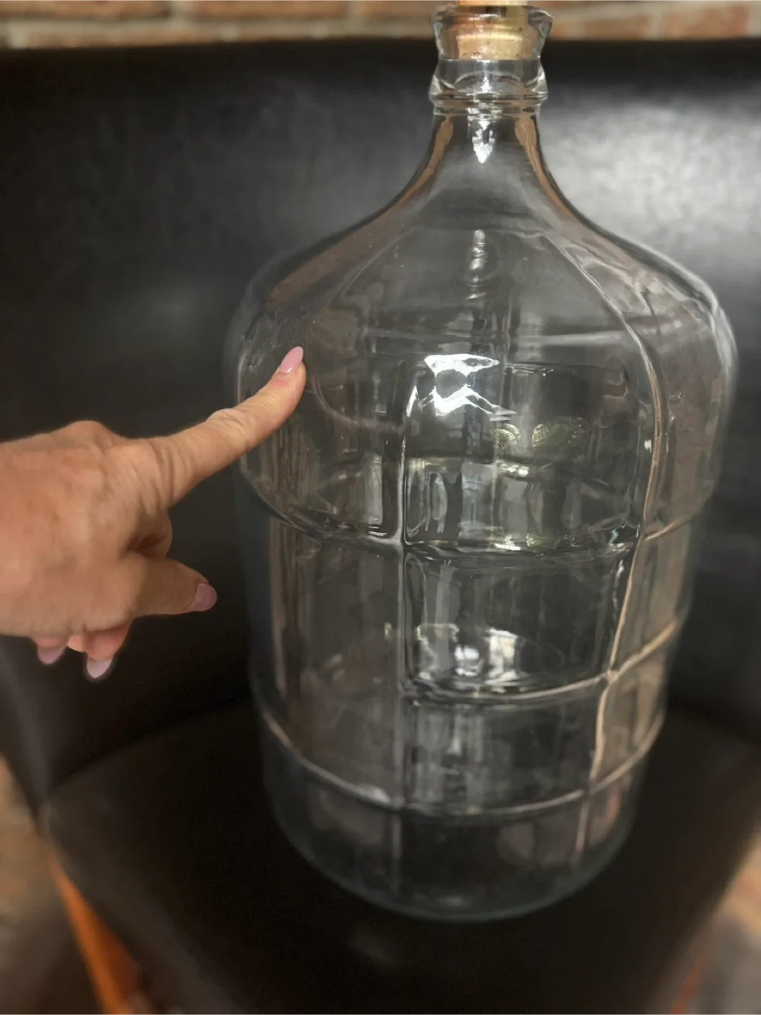 Vintage large Glass jugs/Carboys with Cork Stoppers image indicator(2)