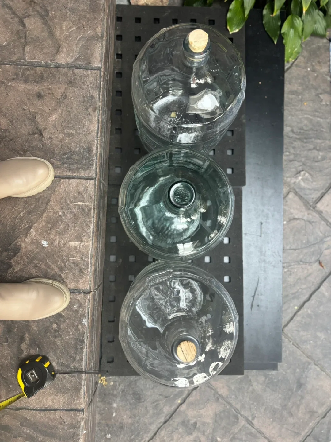 Vintage large Glass jugs/Carboys with Cork Stoppers image indicator(4)