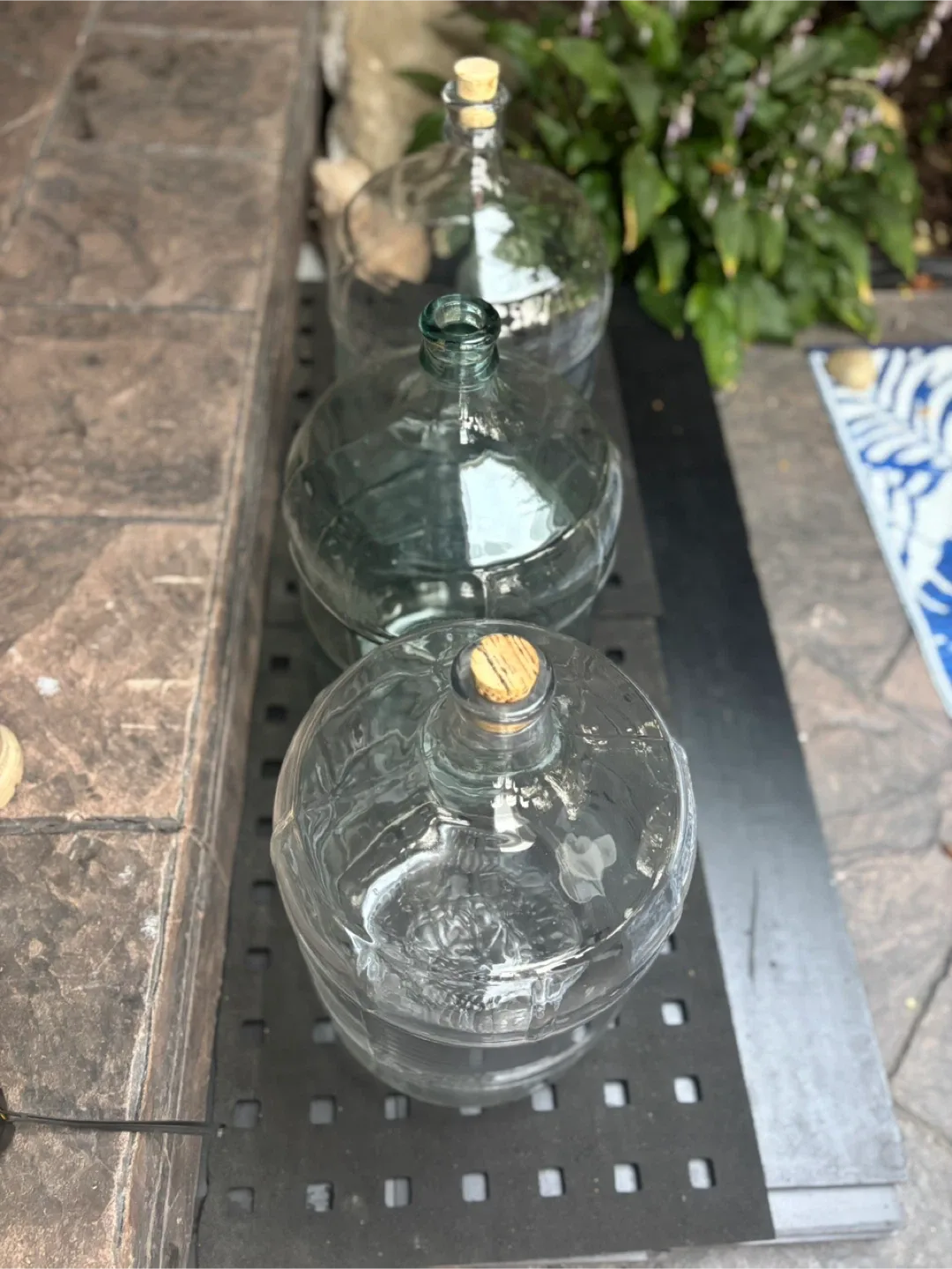 Vintage large Glass jugs/Carboys with Cork Stoppers image indicator(5)