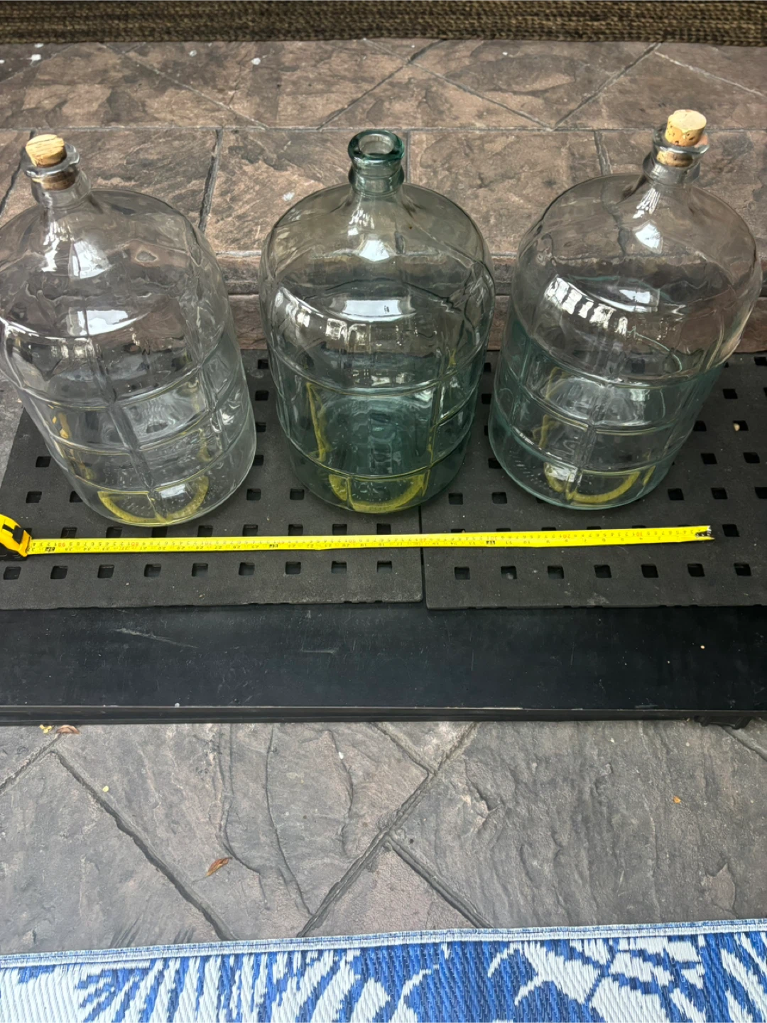 Vintage large Glass jugs/Carboys with Cork Stoppers