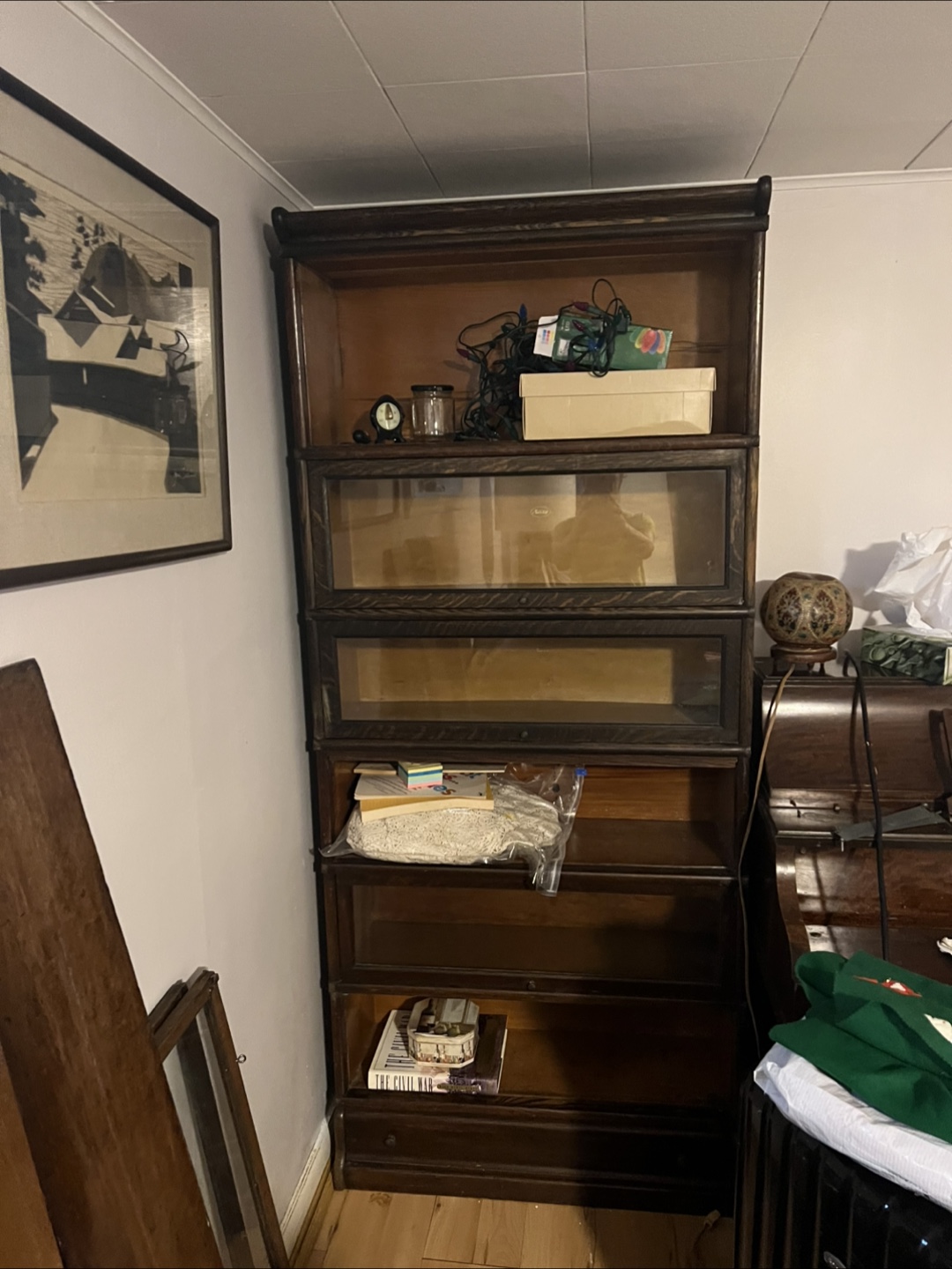 Antique Macey Barrister Bookcase - Dark Wood
