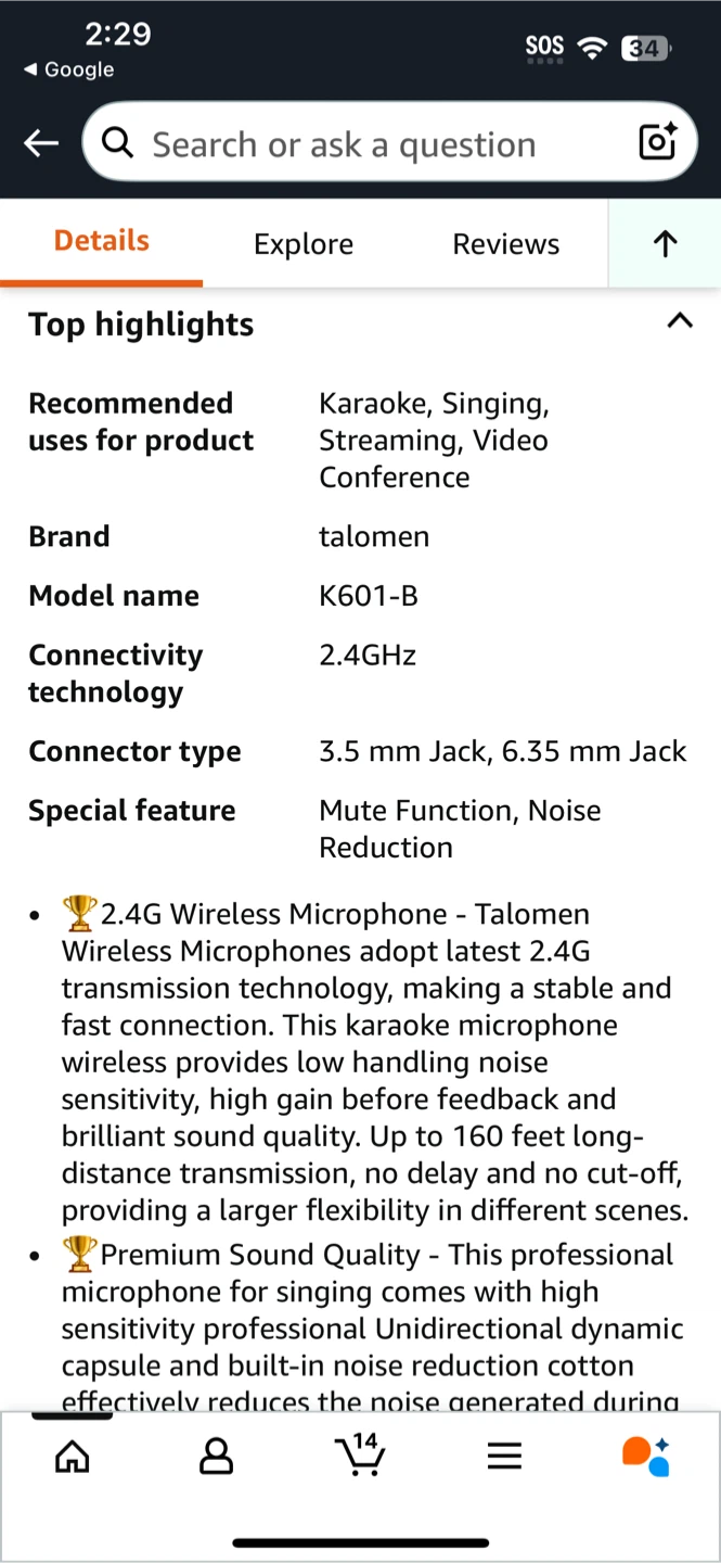 Talomen Wireless Microphone - NEW - photo 4