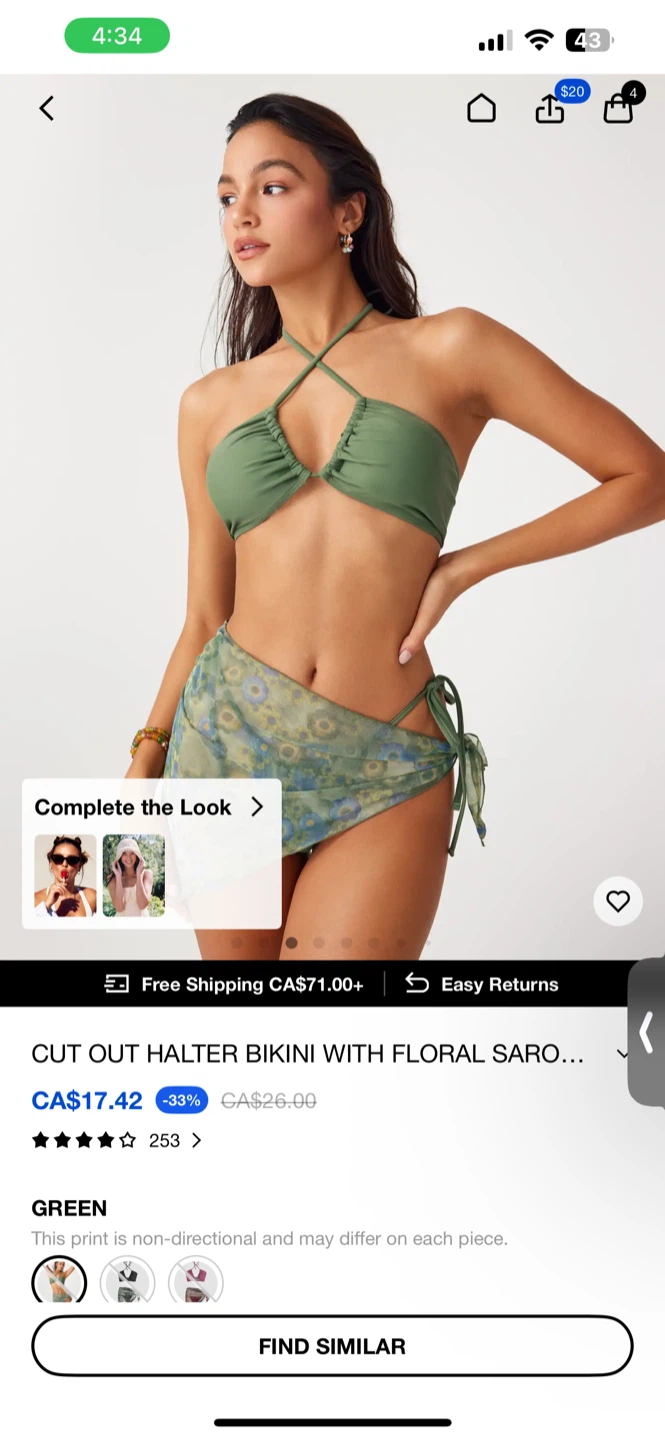New Cider Carmine Bikini with Floral Sarong - photo 4