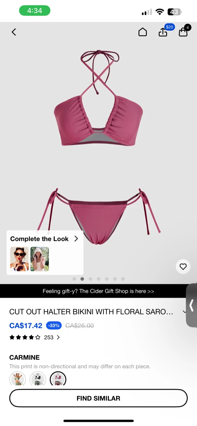New Cider Carmine Bikini with Floral Sarong - photo 3