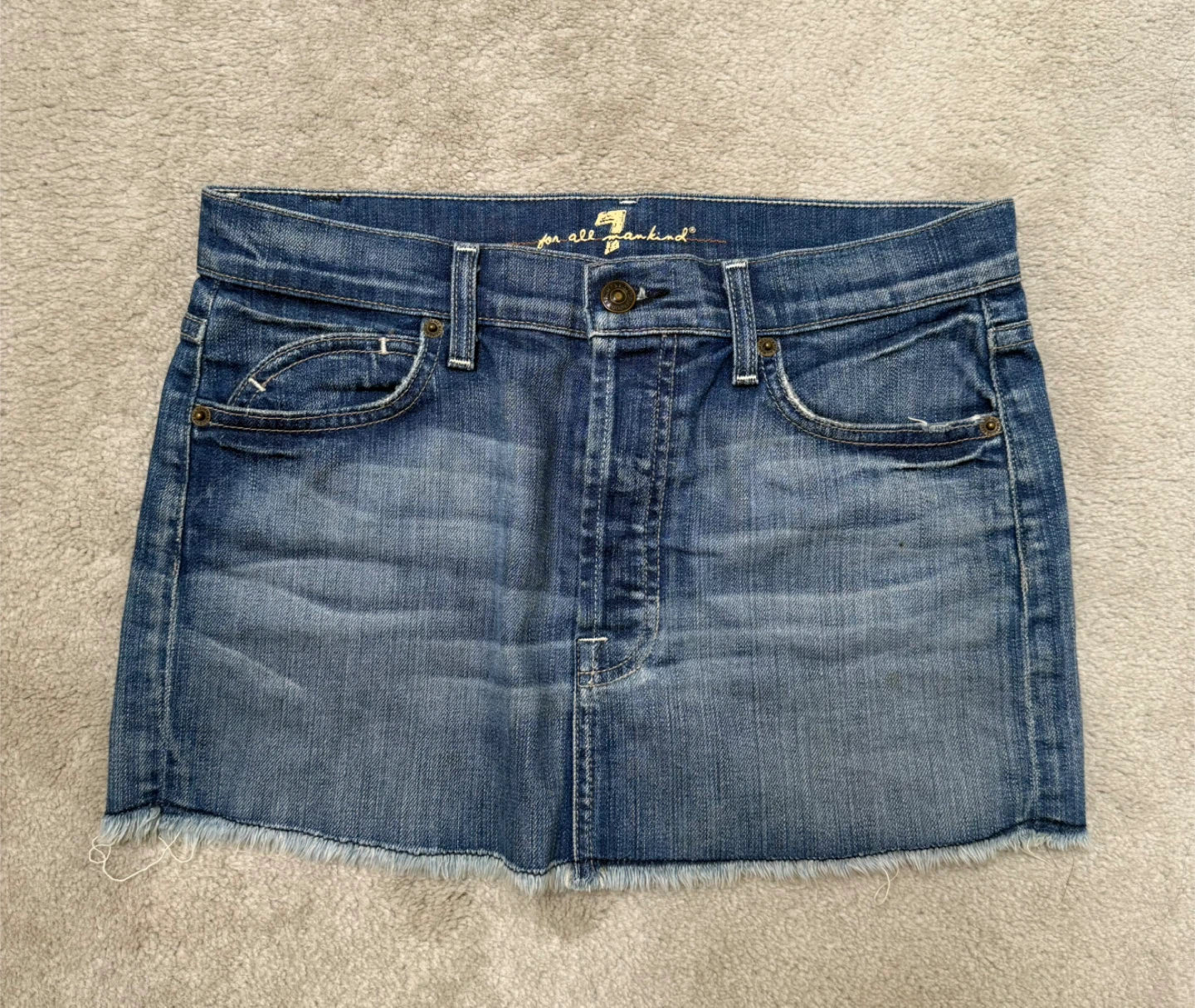 7 For All Mankind Denim Mini Skirt