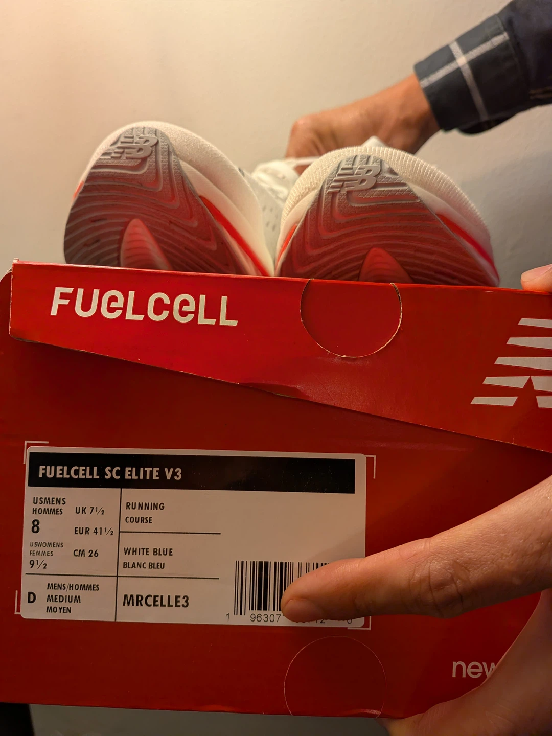 New Balance FuelCell SC Elite v3 US Men's 8 White Blue - photo 3