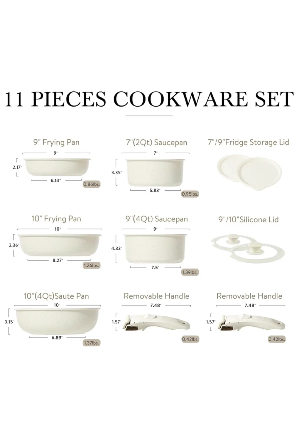 Karote 11pc detachable pot and pan set