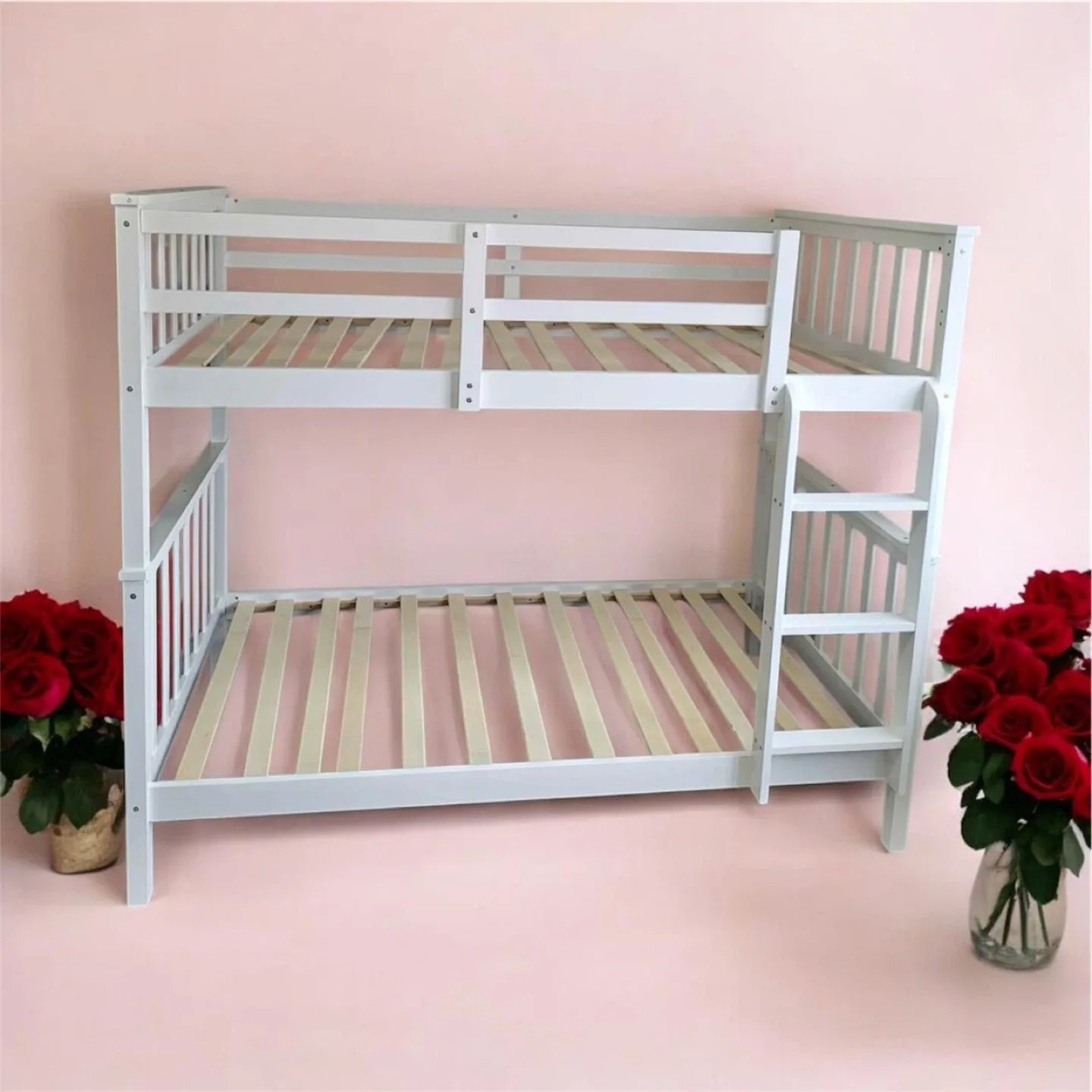 White Wooden Bunk Bed Frame image indicator(3)