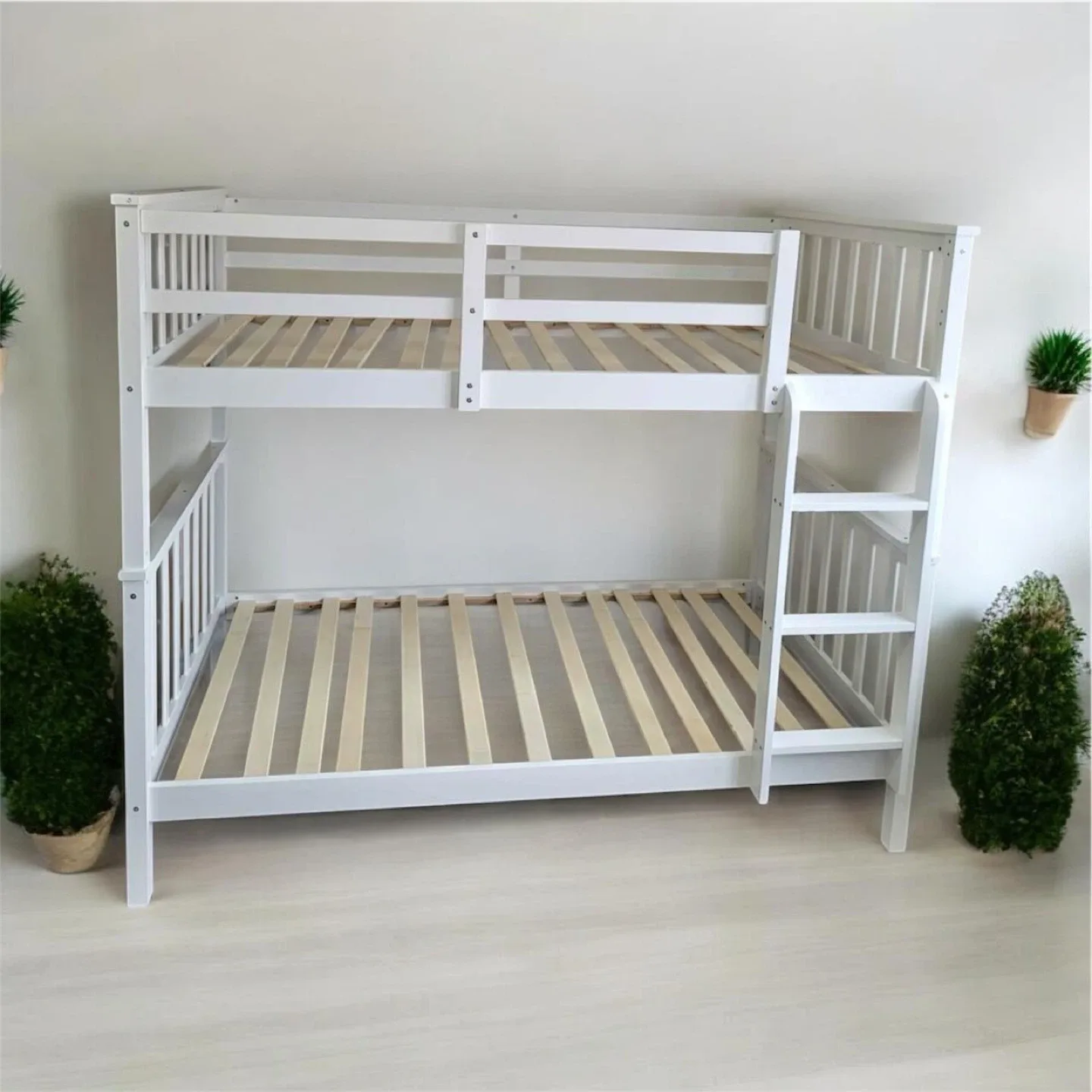 White Wooden Bunk Bed Frame image indicator(2)