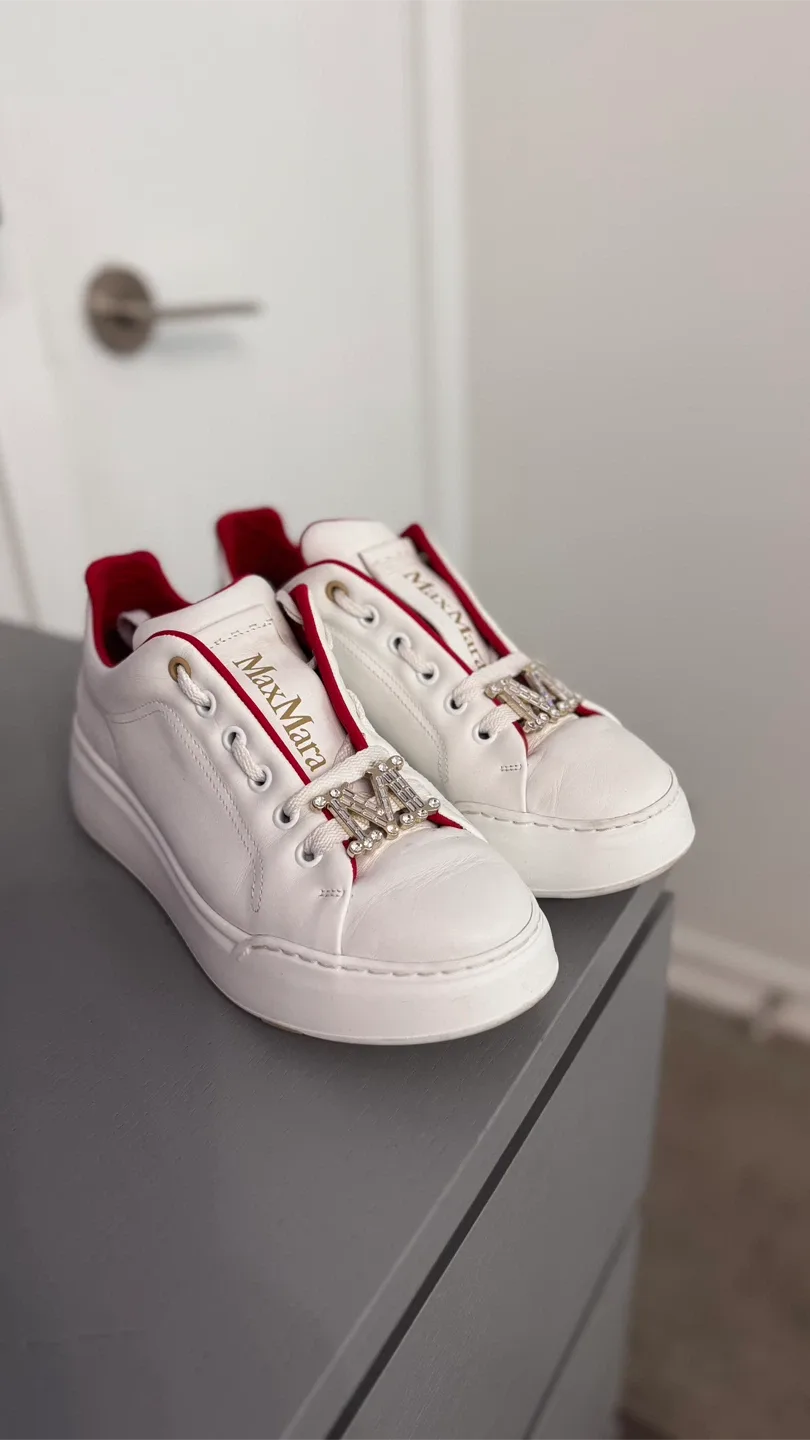 Max Mara White Leather Sneakers thumbnail