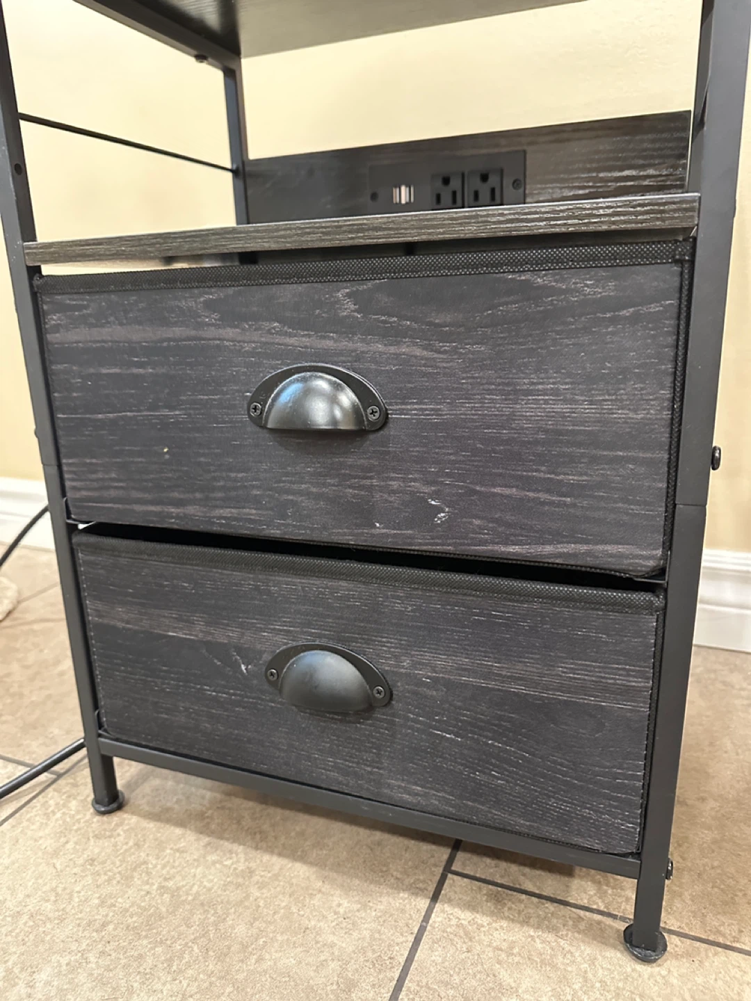 Furologee Black Nightstand –With Charging Ports (CAN DELIVER ) - photo 5