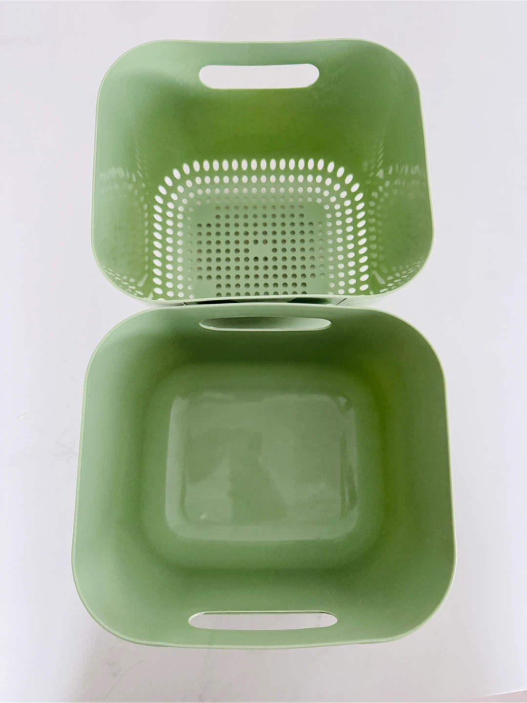 Green Plastic Colander and Basin Set - photo 2