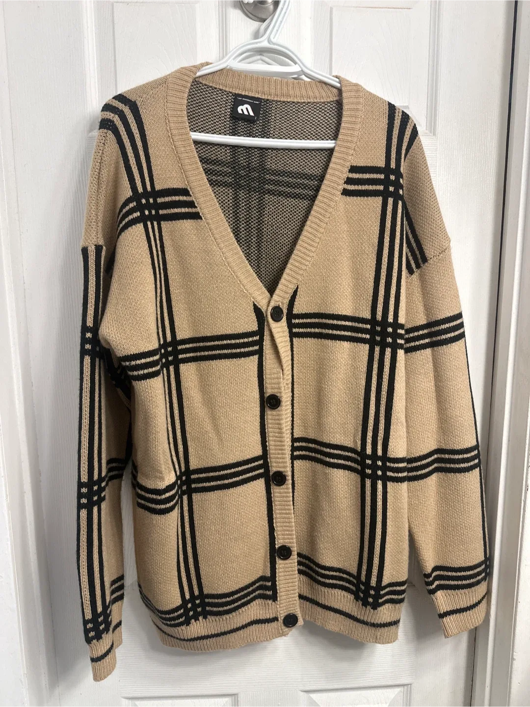 Plaid Cardigan - Beige