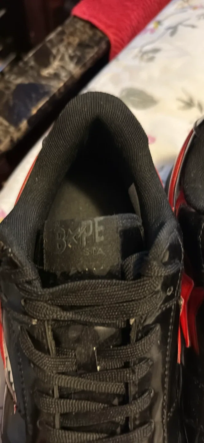 BAPE STA Black Patent Leather Sneakers Size 10 image indicator(2)