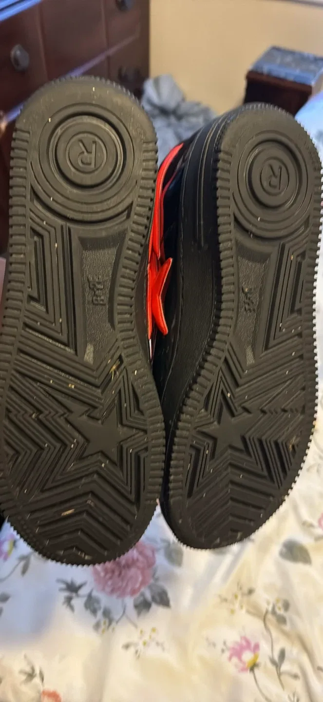 BAPE STA Black Patent Leather Sneakers Size 10 image indicator(4)