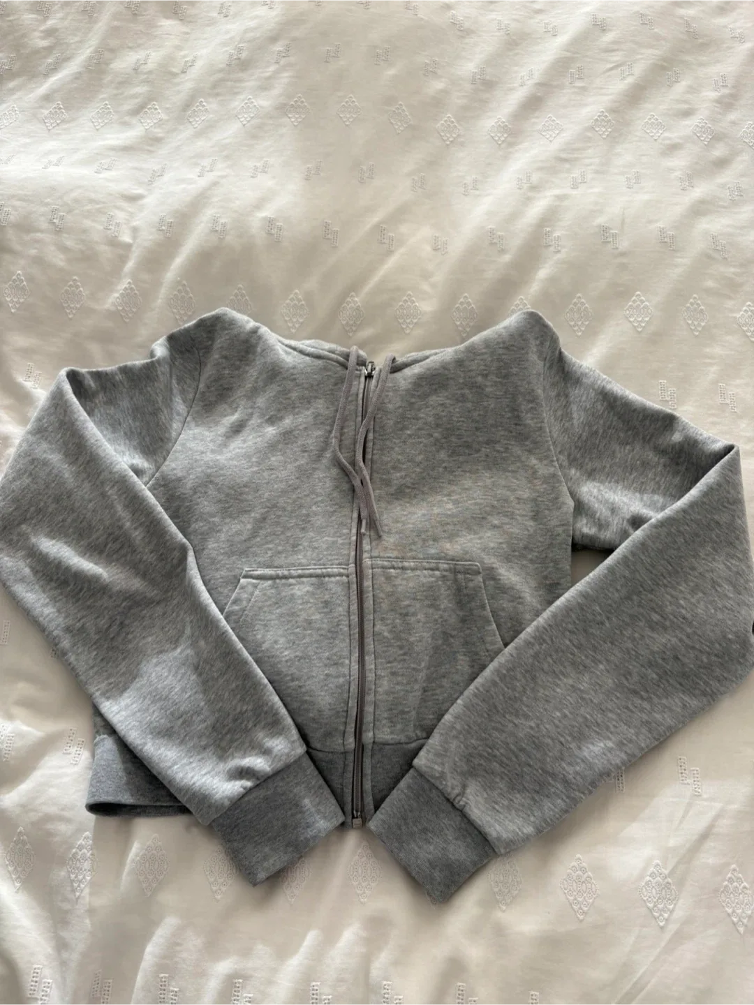 Sunday Best Grey Zip-Up Hoodie - Size XS image indicator(2)
