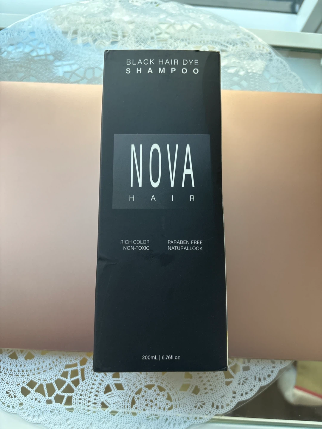 Nova Hair Black Hair Dye Shampoo, 200mL