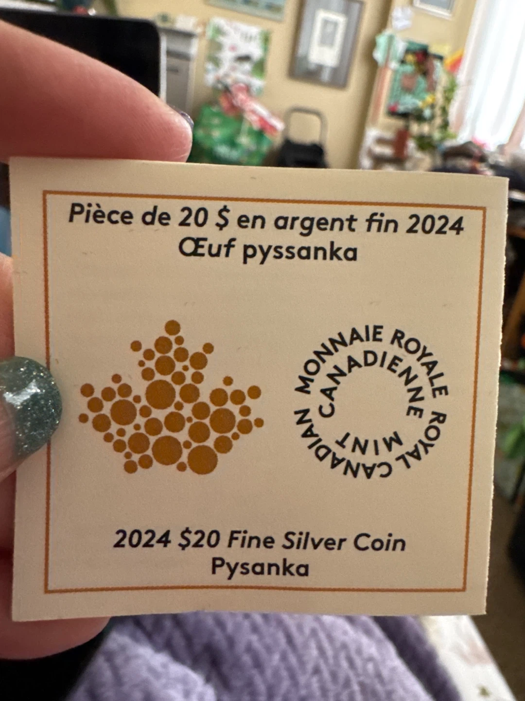 2024 $20 Fine Silver Coin Pysanka - photo 3